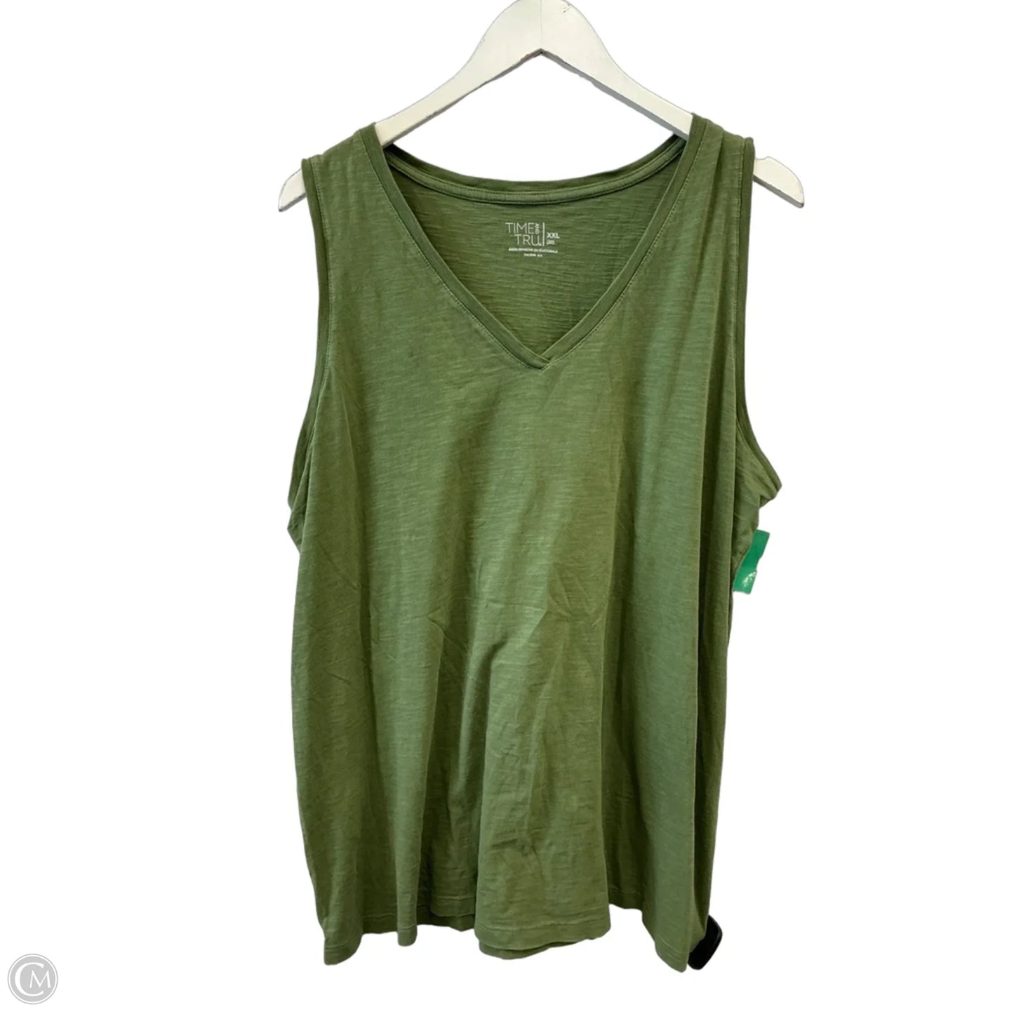 Top Sleeveless By Time And Tru In Green, Size: Xxl