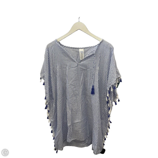 Swimwear Cover-up By Time And Tru In Blue & White, Size: M