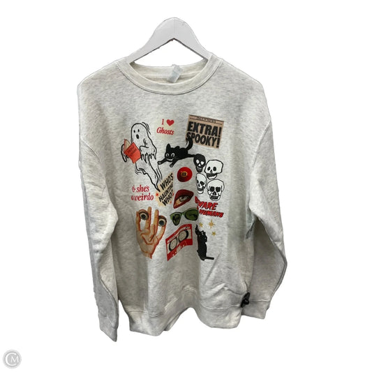 Sweatshirt Collar By Clothes Mentor In Cream, Size: L