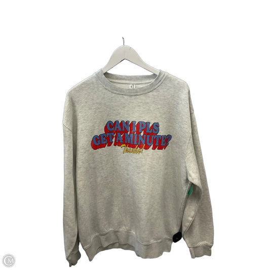 Sweatshirt Crewneck By Clothes Mentor In Grey, Size: Xl