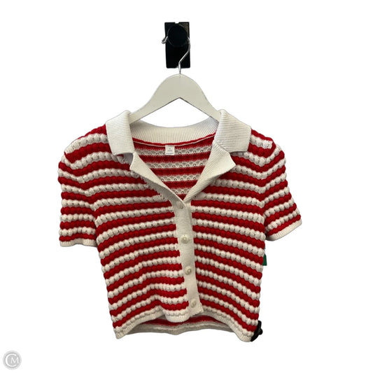 Top Short Sleeve By Old Navy In Red & White, Size: S