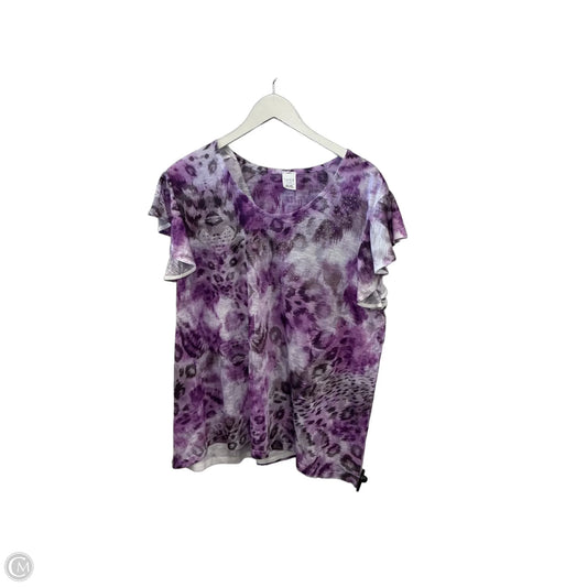 Top Short Sleeve By Time And Tru In Purple, Size: Xxl