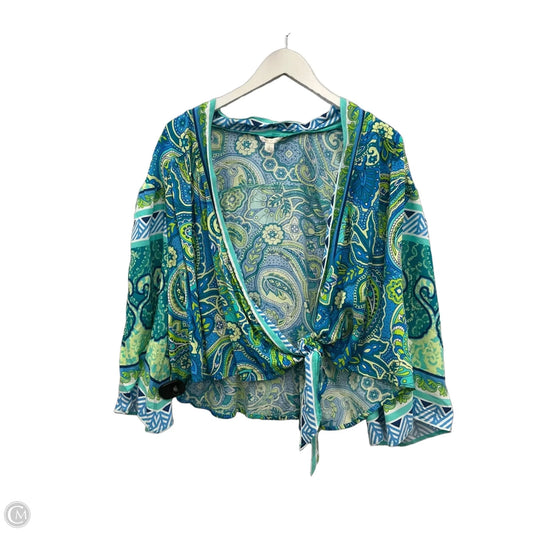 Cardigan By Cato In Blue & Green, Size: L
