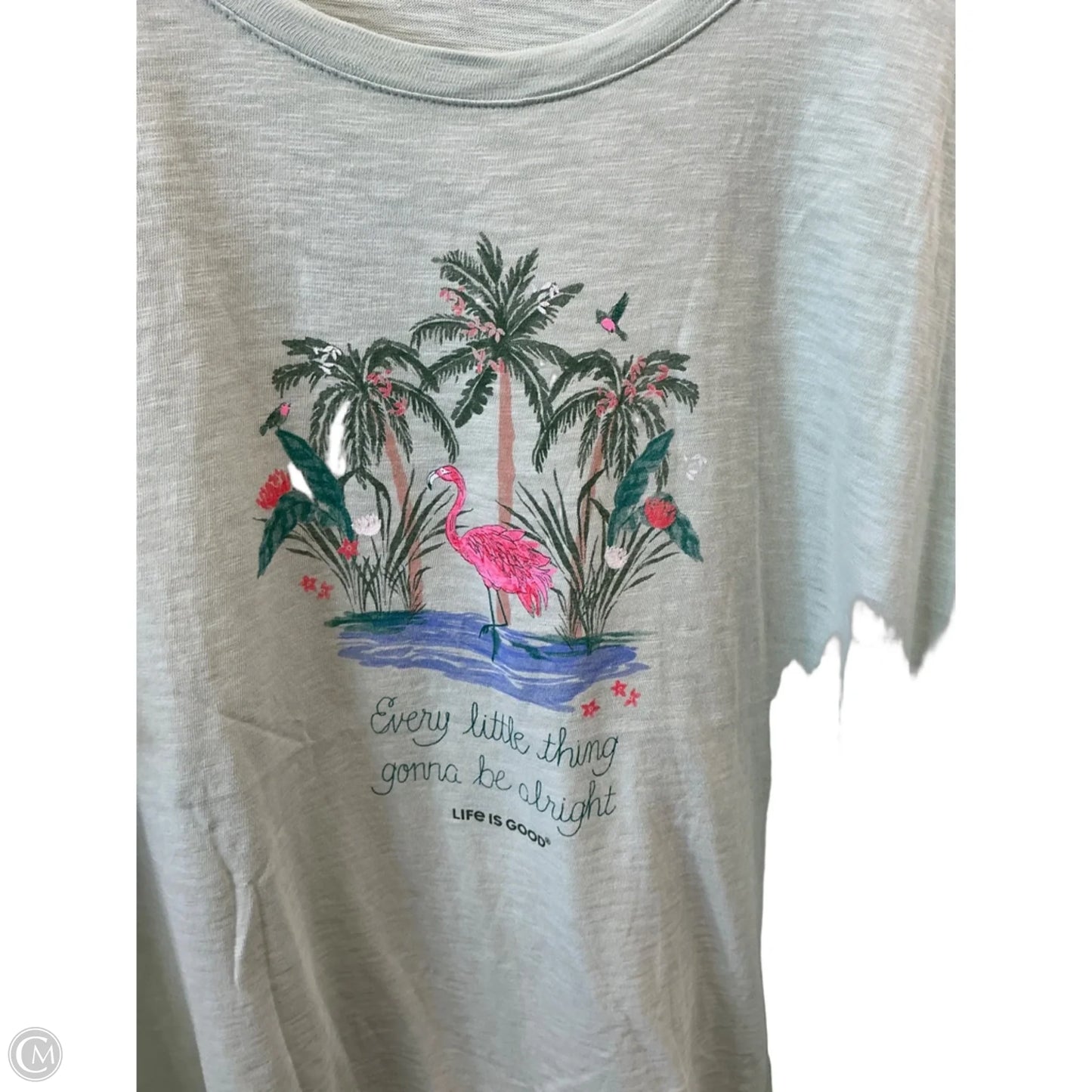 Top Short Sleeve By Life Is Good In Green, Size: Xxl