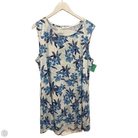 Dress Casual Short By Clothes Mentor In Blue & White, Size: 2x