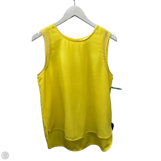 Top Sleeveless By Calvin Klein In Yellow, Size: M