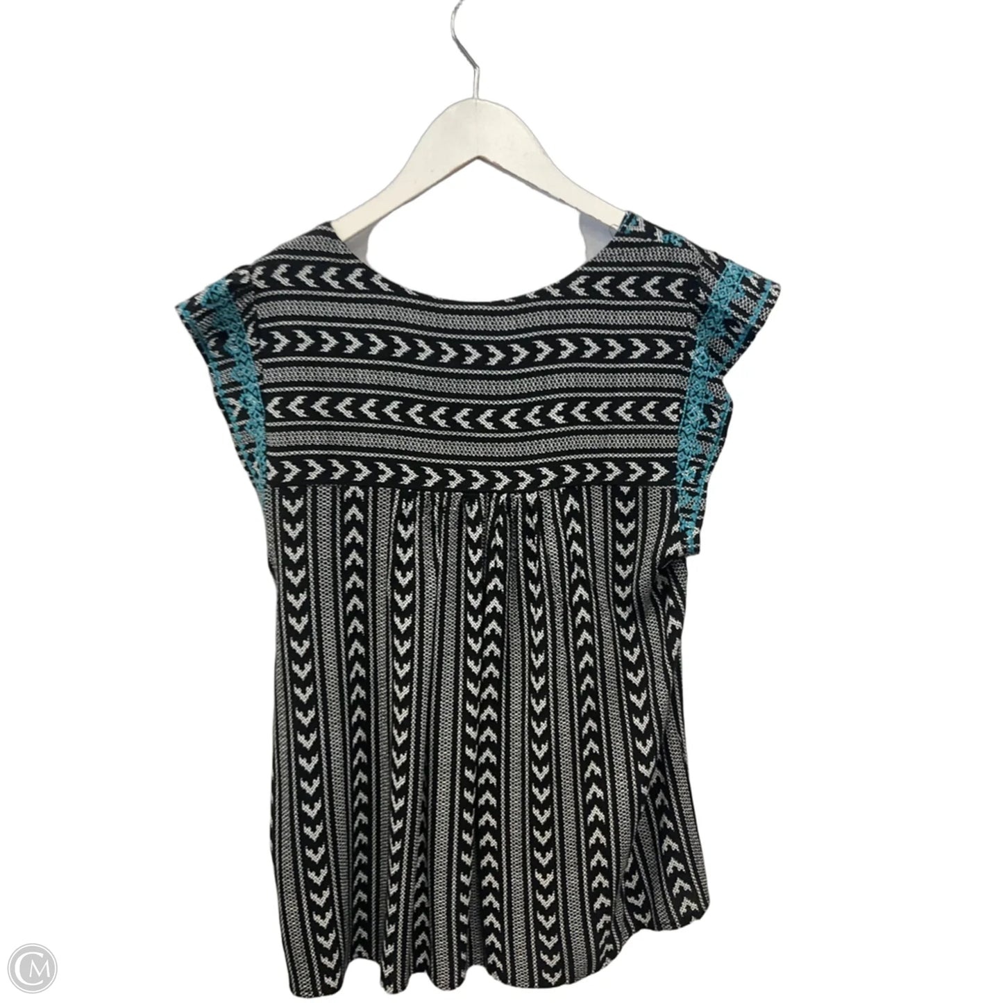 Top Short Sleeve By Savanna Jane In Black & Blue, Size: S