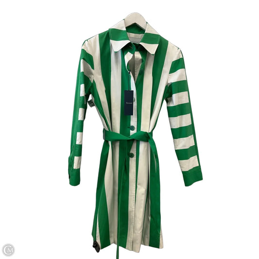 Coat Designer By Facconnable In Green & White, Size: S