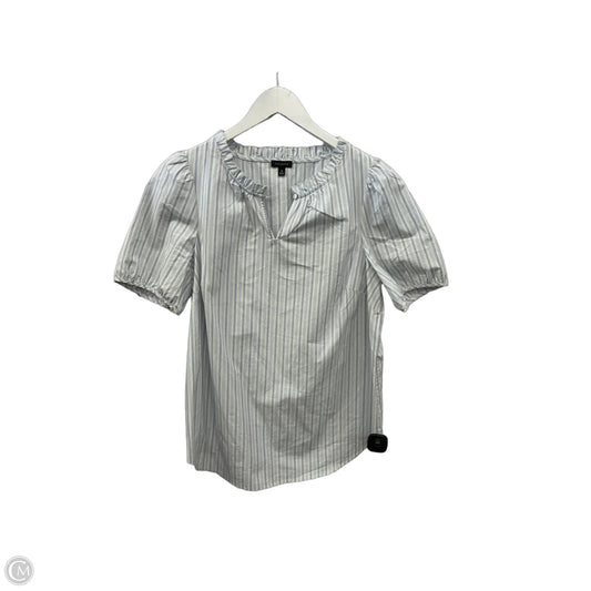 Top Short Sleeve By Talbots In Blue & White, Size: M