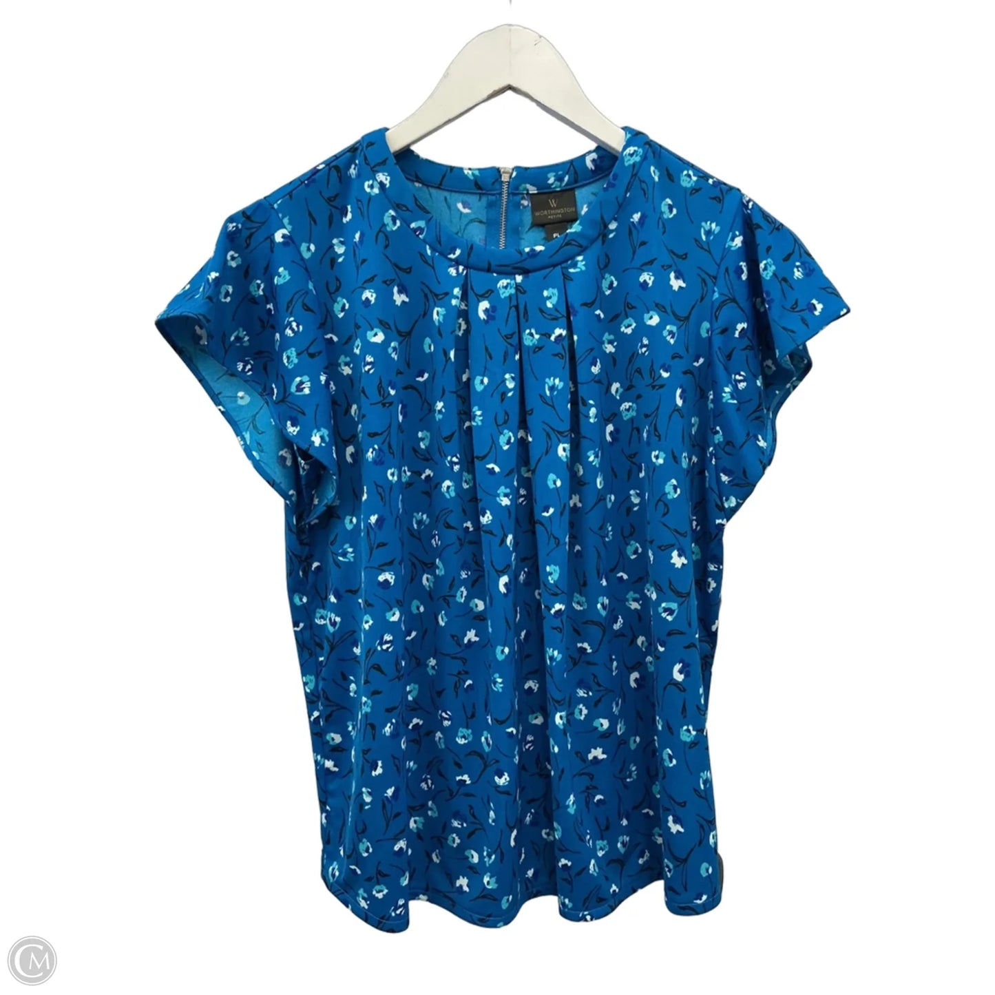 Top Short Sleeve By Worthington In Blue, Size: Lp