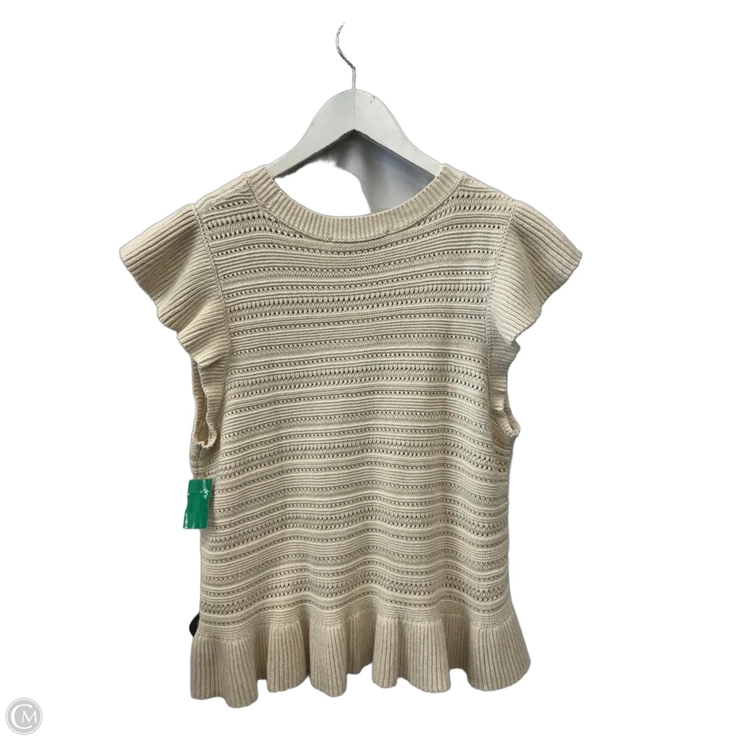 Top Short Sleeve By Loft In Cream, Size: M