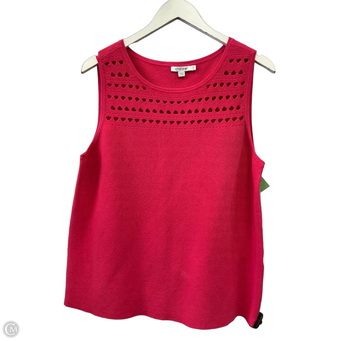 Top Sleeveless By Chicos In Pink, Size: L