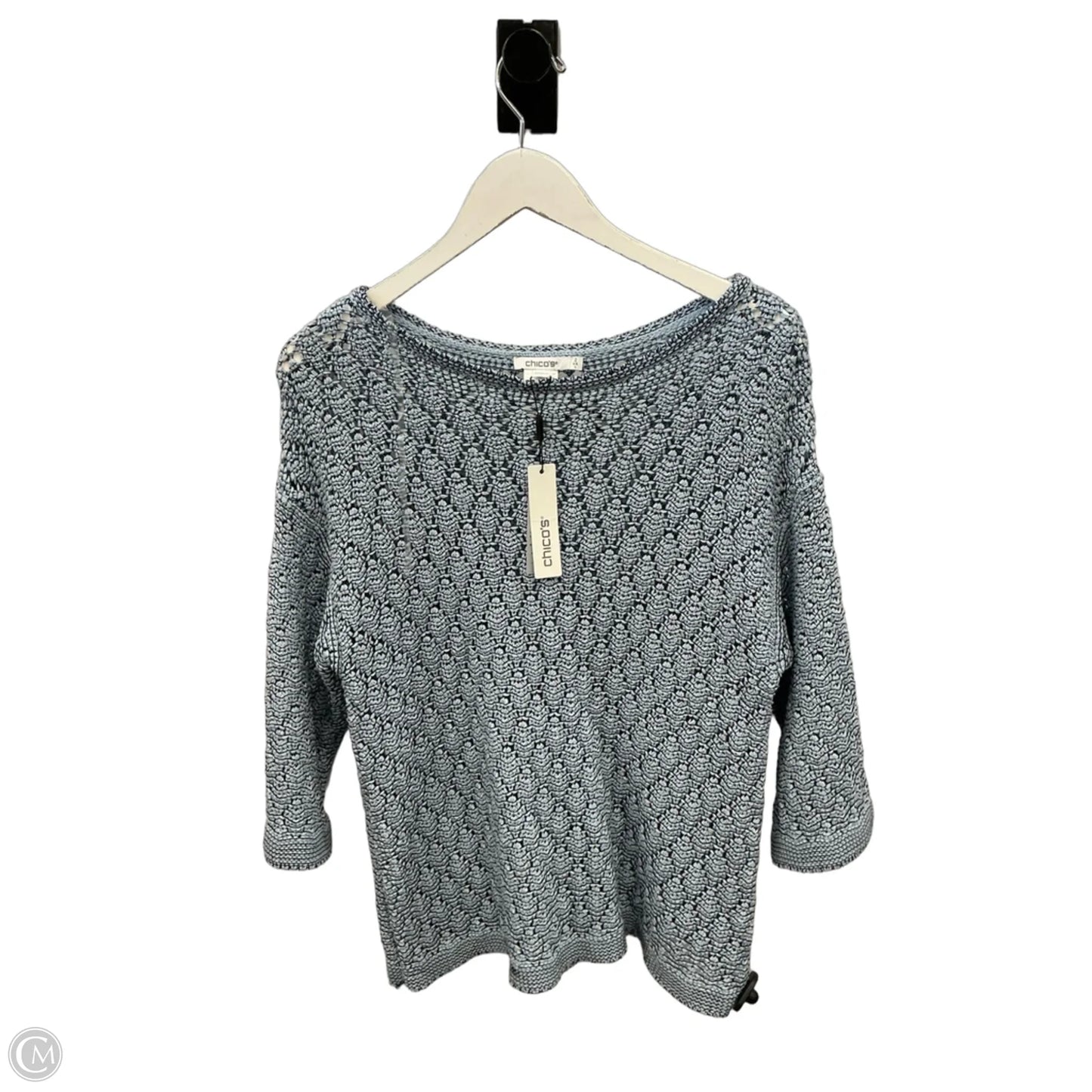 Top 3/4 Sleeve By Chicos In Blue, Size: L