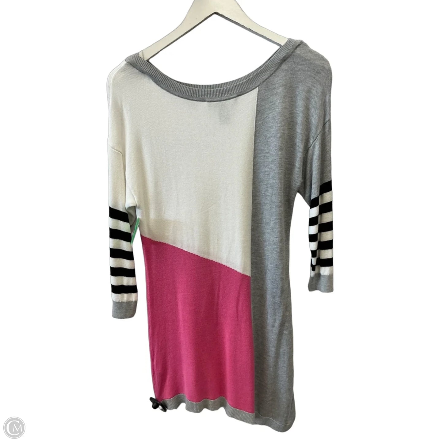 Tunic 3/4 Sleeve By White House Black Market In Grey & Pink, Size: M