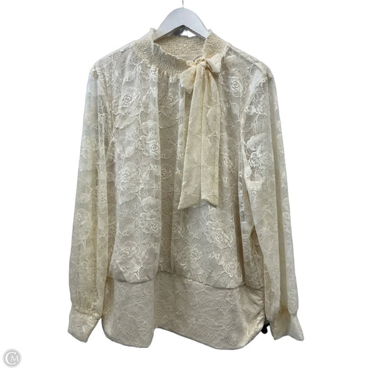 Top Long Sleeve By Chicos In Cream, Size: Xxl