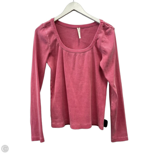 Top Long Sleeve By Anthropologie In Pink, Size: L