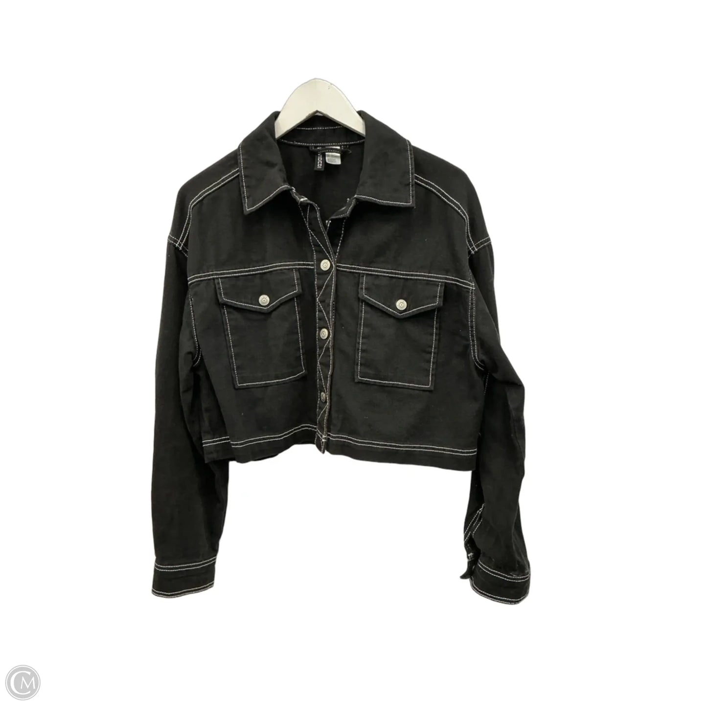 Jacket Denim By Divided In Black Denim, Size: S