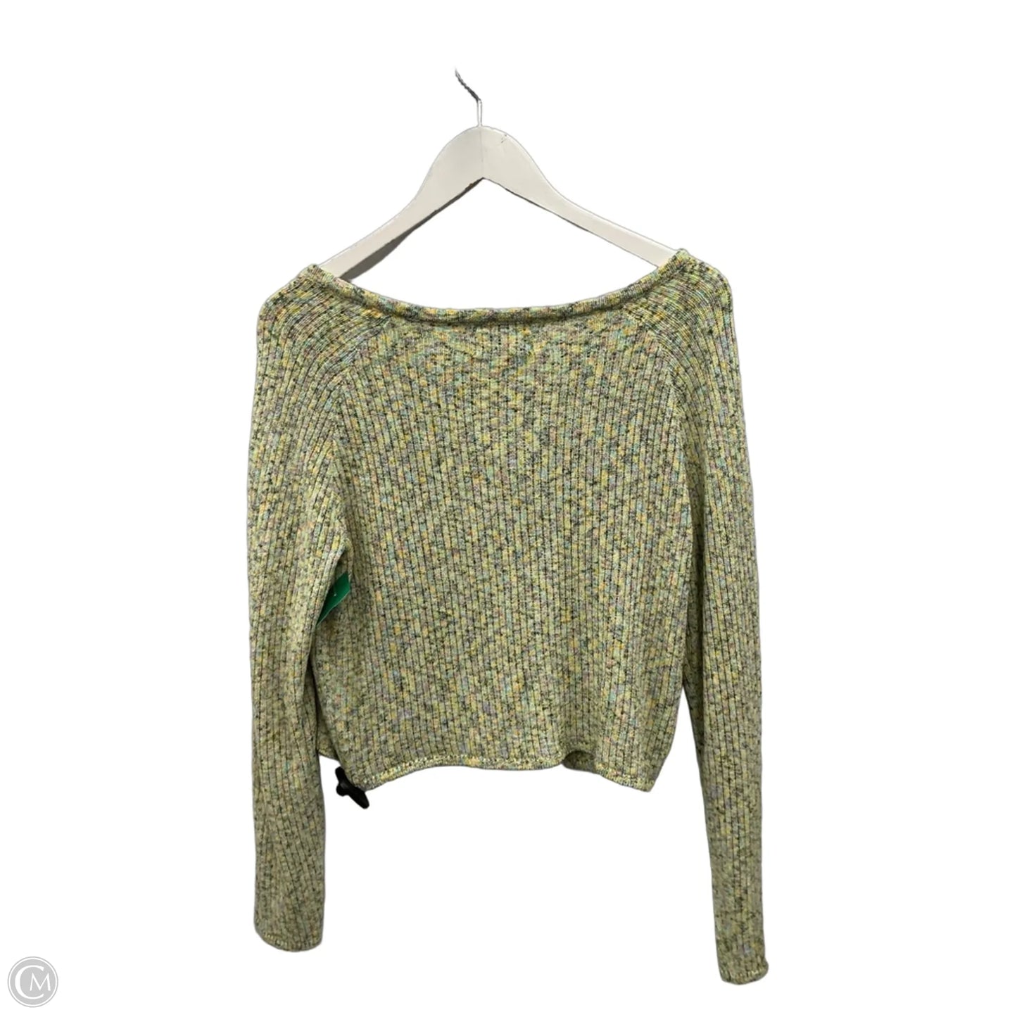 Sweater Cardigan By Absolutely In Green & Yellow, Size: S
