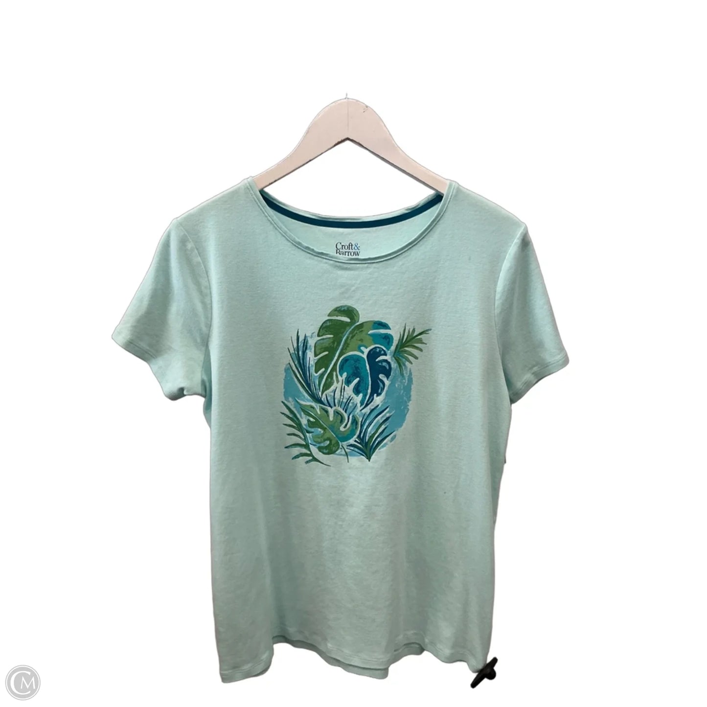 Top Short Sleeve By Croft And Barrow In Aqua, Size: M