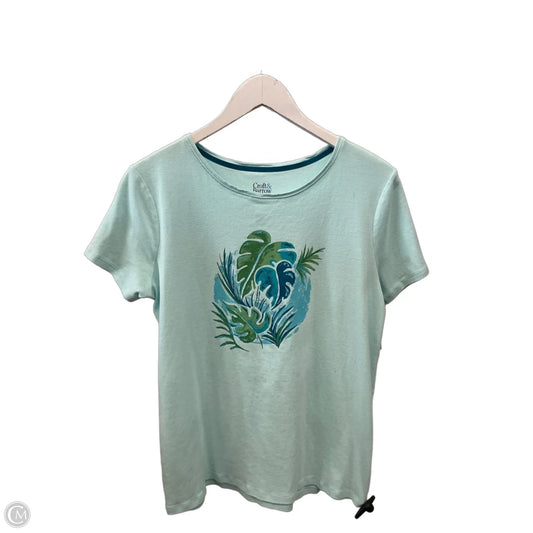 Top Short Sleeve By Croft And Barrow In Aqua, Size: M