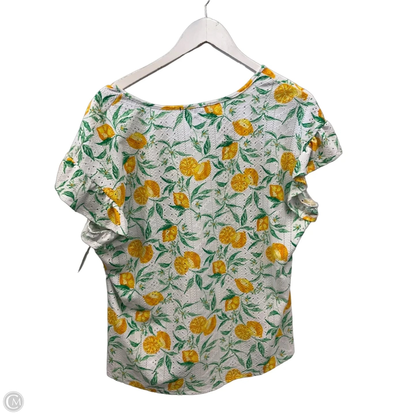 Top Short Sleeve By Adrienne Vittadini In Yellow, Size: Xl