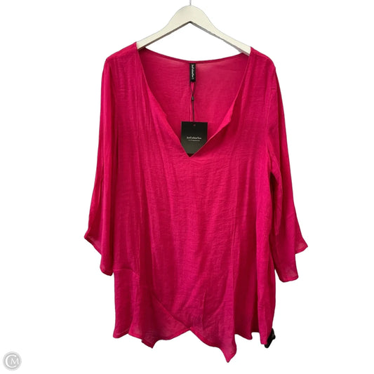Top 3/4 Sleeve By Clothes Mentor In Pink, Size: L
