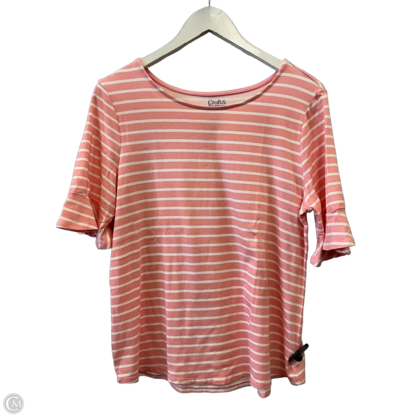 Top Short Sleeve By Croft And Barrow In Pink, Size: M