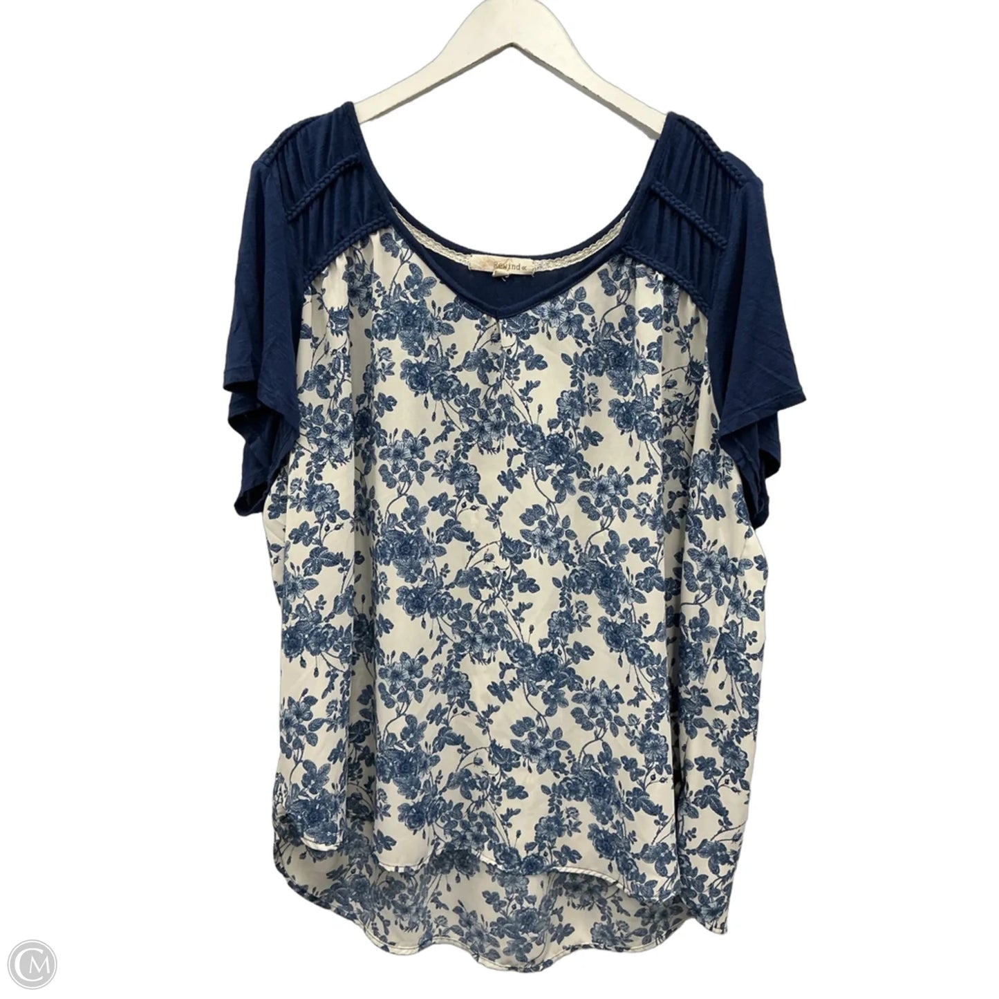 Top Short Sleeve By Rewind In Blue, Size: 2x