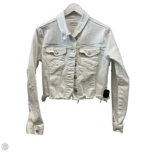 Jacket Denim By Cello In White Denim, Size: S