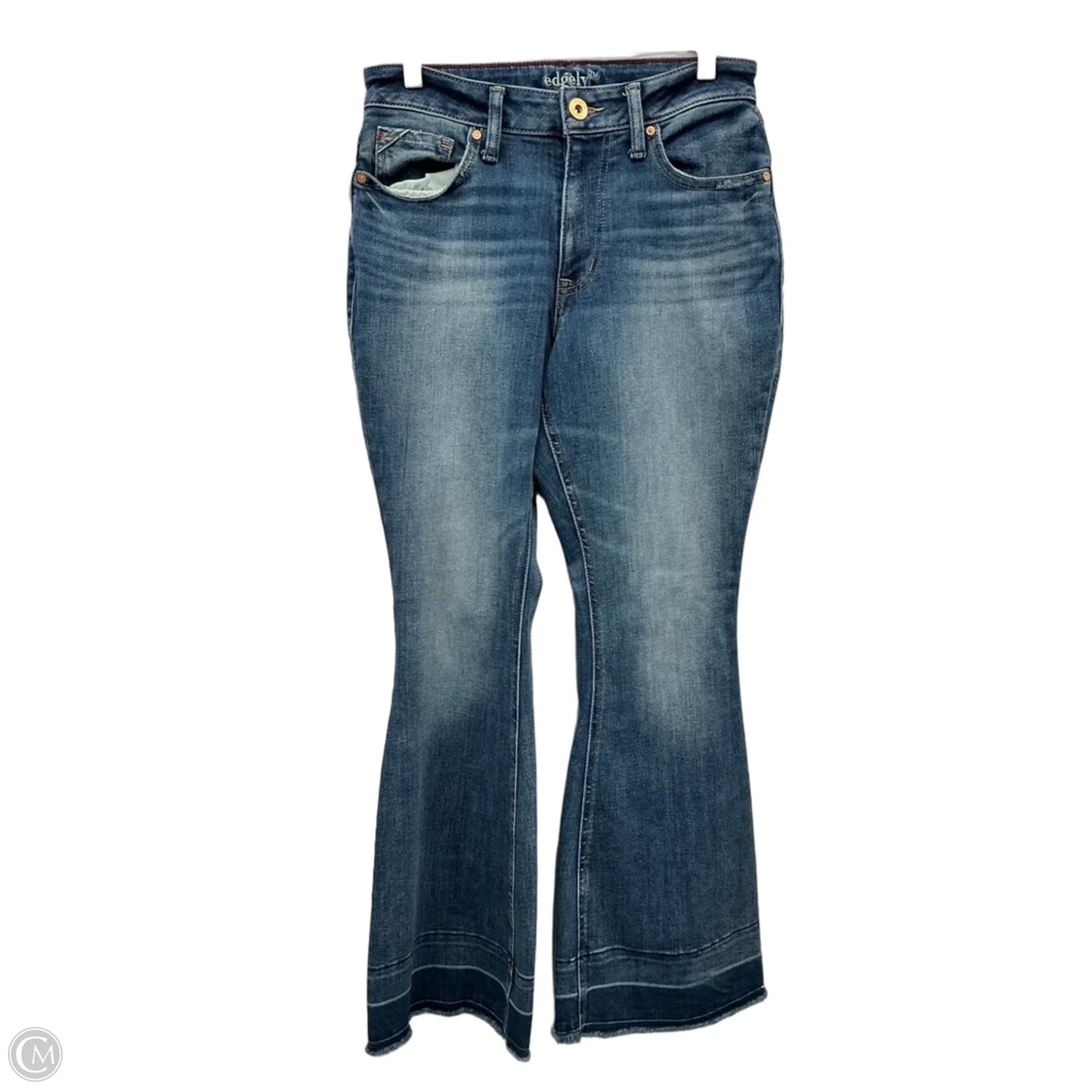 Jeans Flared By Edgely In Blue Denim, Size: 8