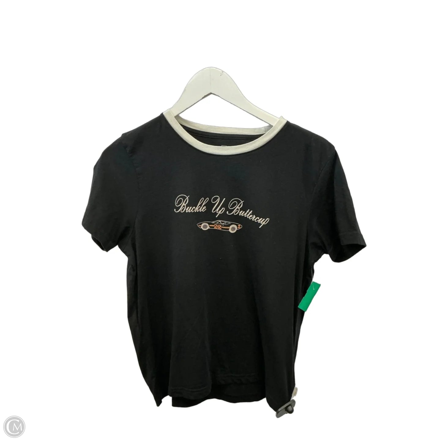 Top Short Sleeve By Cmc In Black, Size: L
