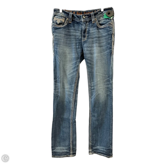 Jeans Boot Cut By Rock Revival In Blue Denim, Size: 12
