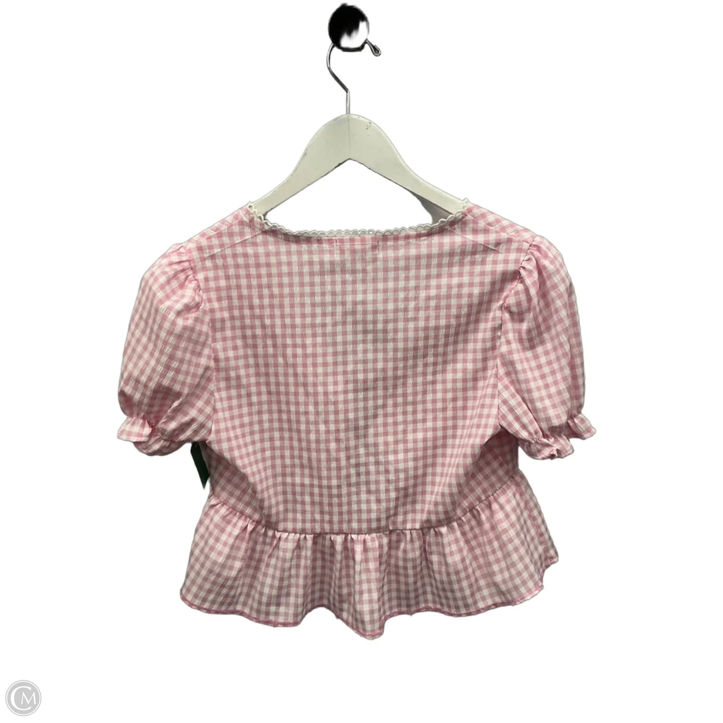 Top Short Sleeve By Clothes Mentor In Pink & White, Size: M