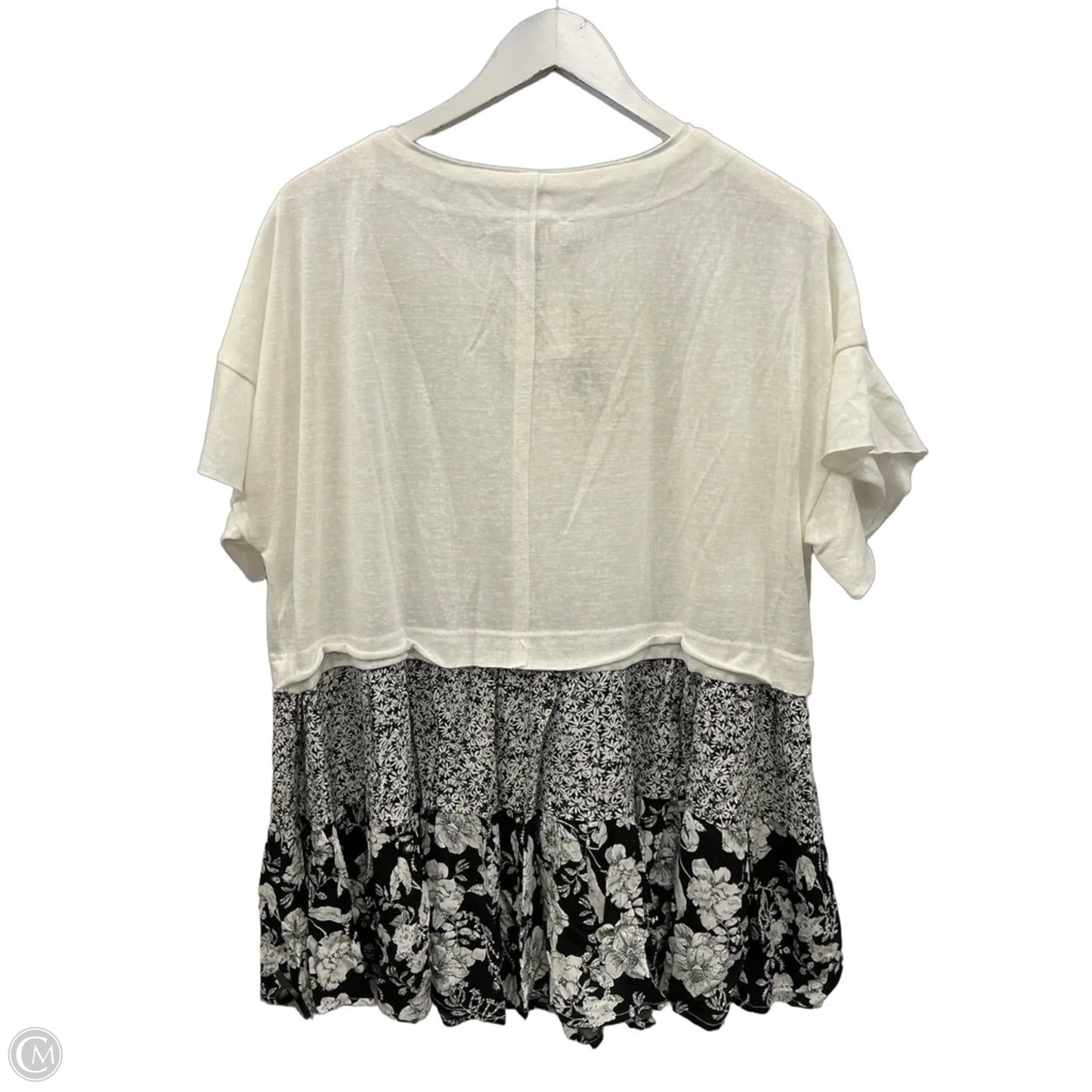 Top Short Sleeve By Easel In Black & White, Size: S