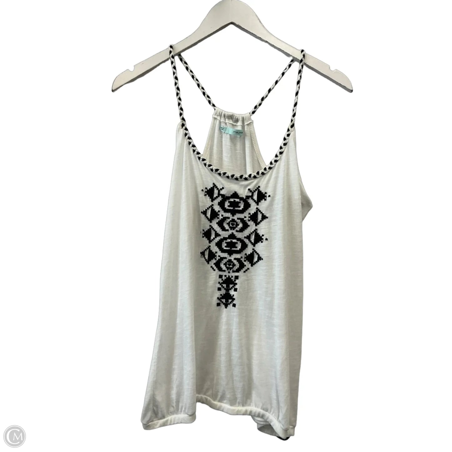 Top Sleeveless By Maurices In Black & White, Size: L