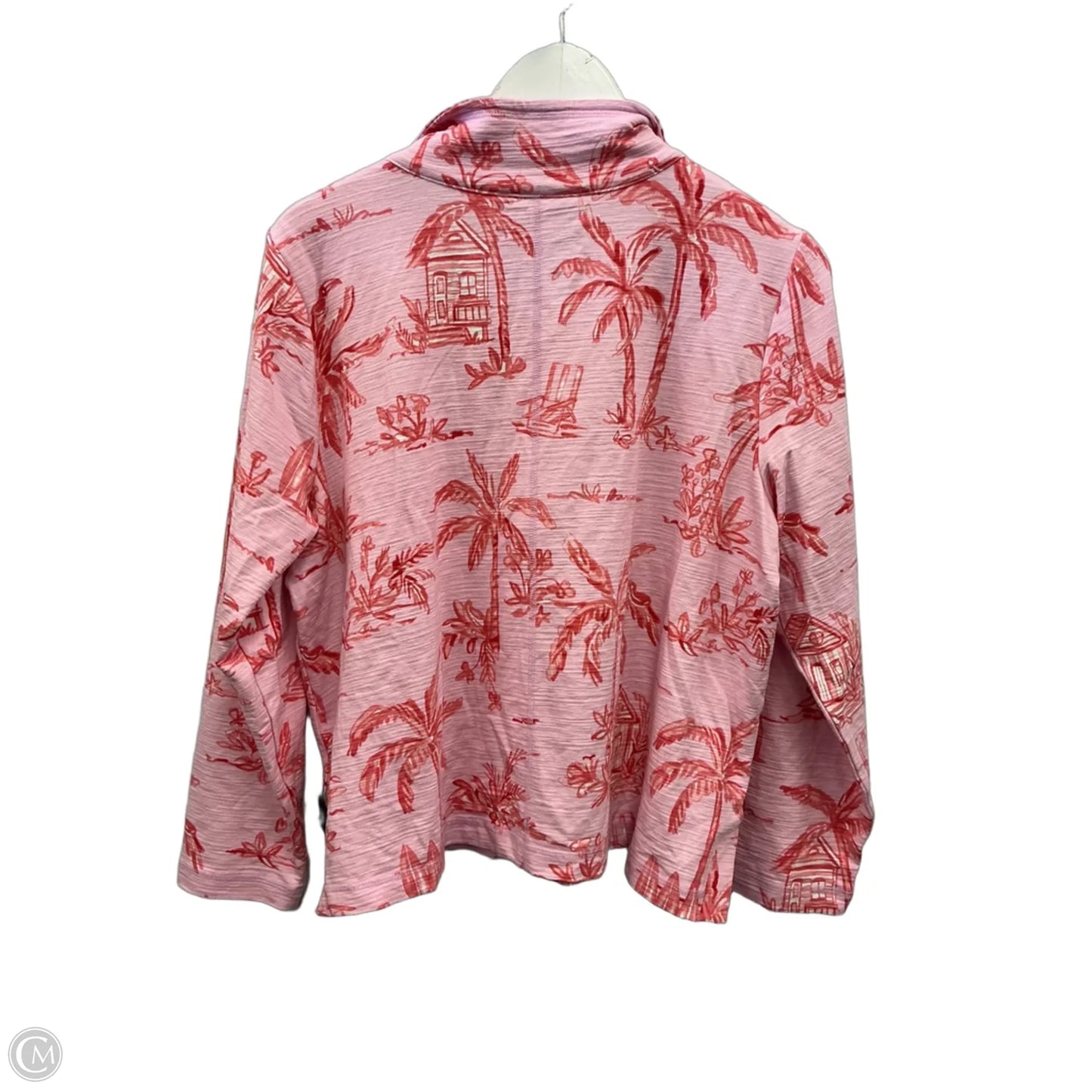 Athletic Top Long Sleeve Collar By Talbots In Pink & Red, Size: 1x