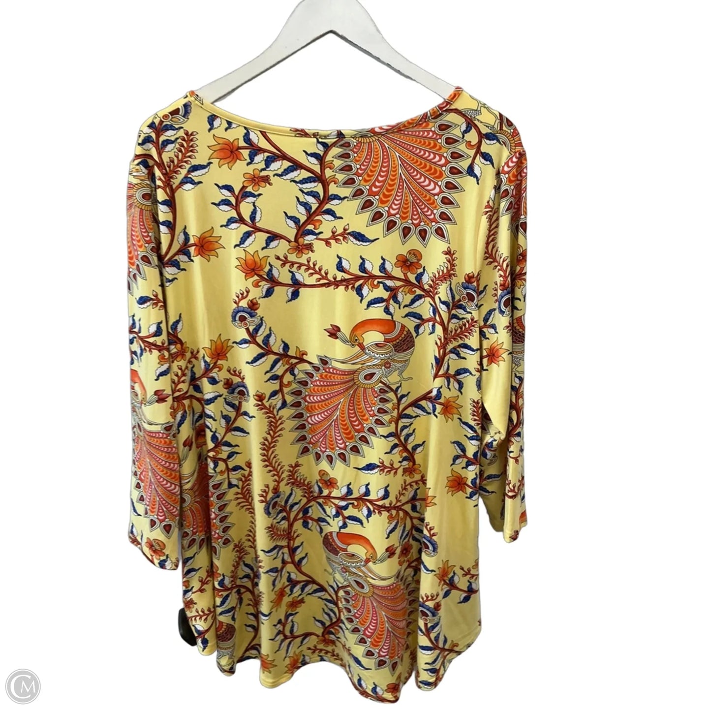 Top Long Sleeve By White Mark In Yellow, Size: 1x