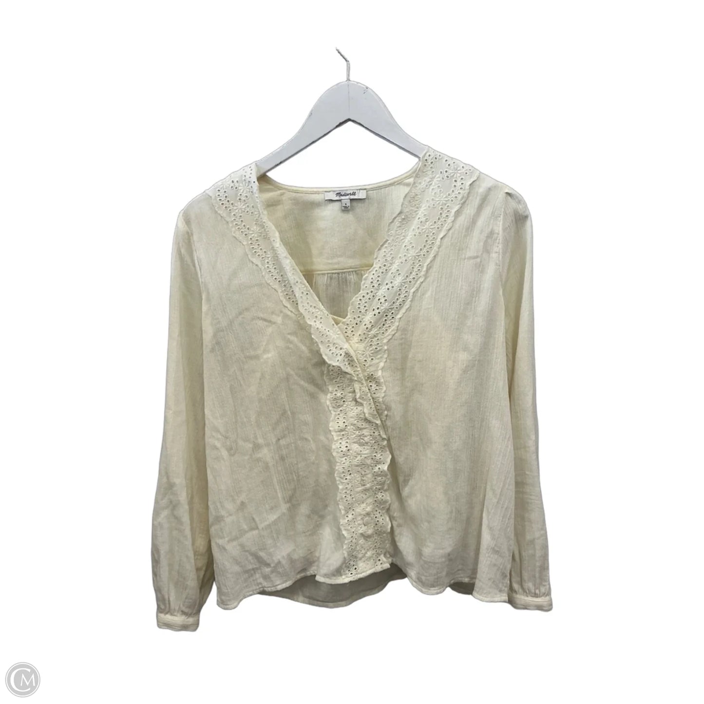 Top Long Sleeve By Madewell In Cream, Size: S