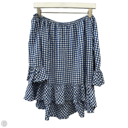 Top Short Sleeve By Beachlunchlounge In Blue & White, Size: Xl
