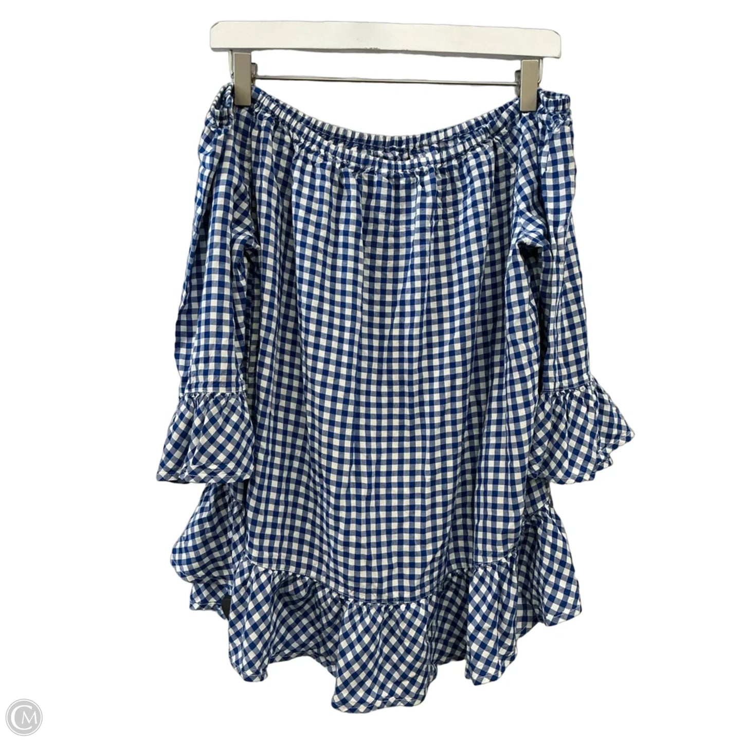 Top Short Sleeve By Beachlunchlounge In Blue & White, Size: Xl