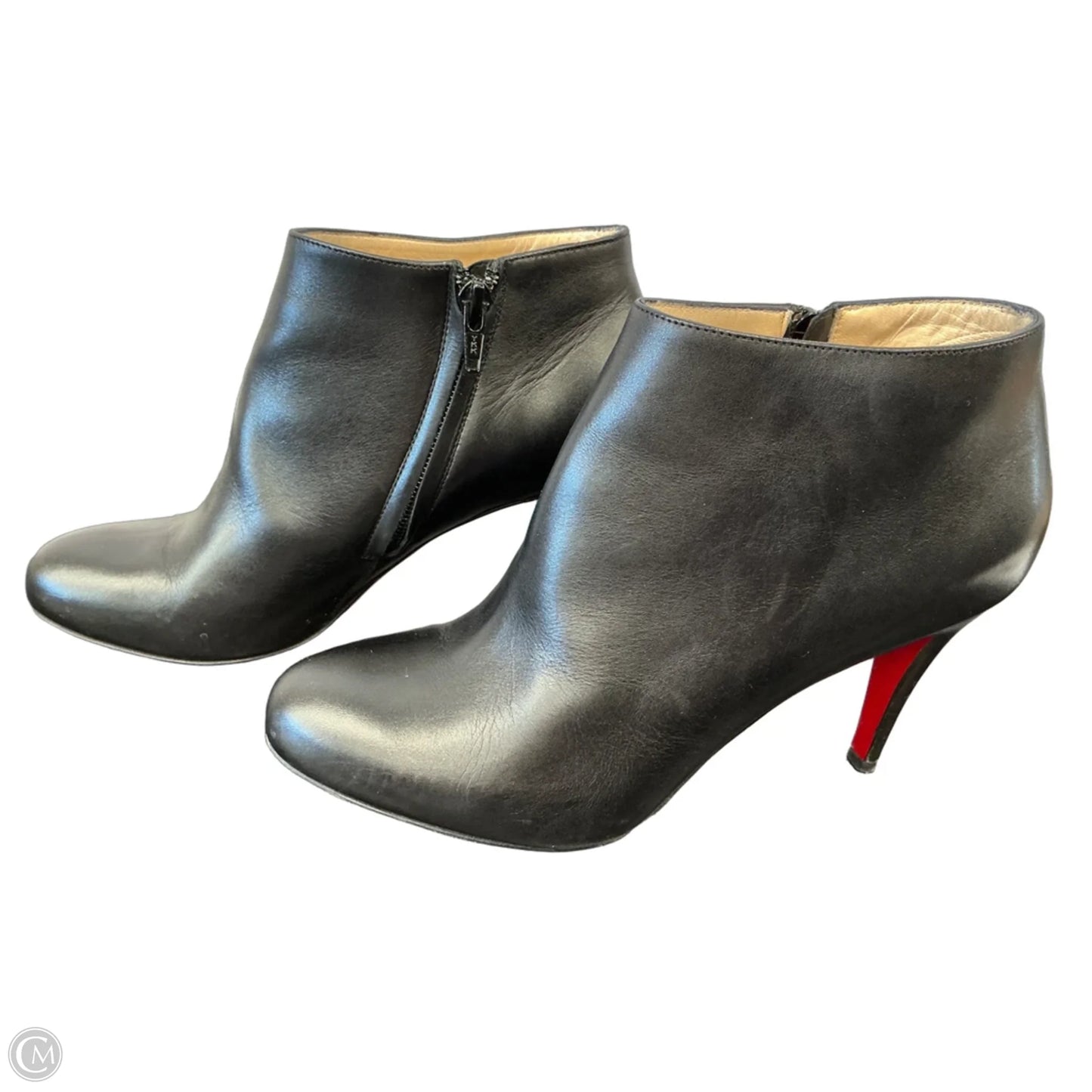 Boots Luxury Designer By Christian Louboutin In Black, Size: 8.5