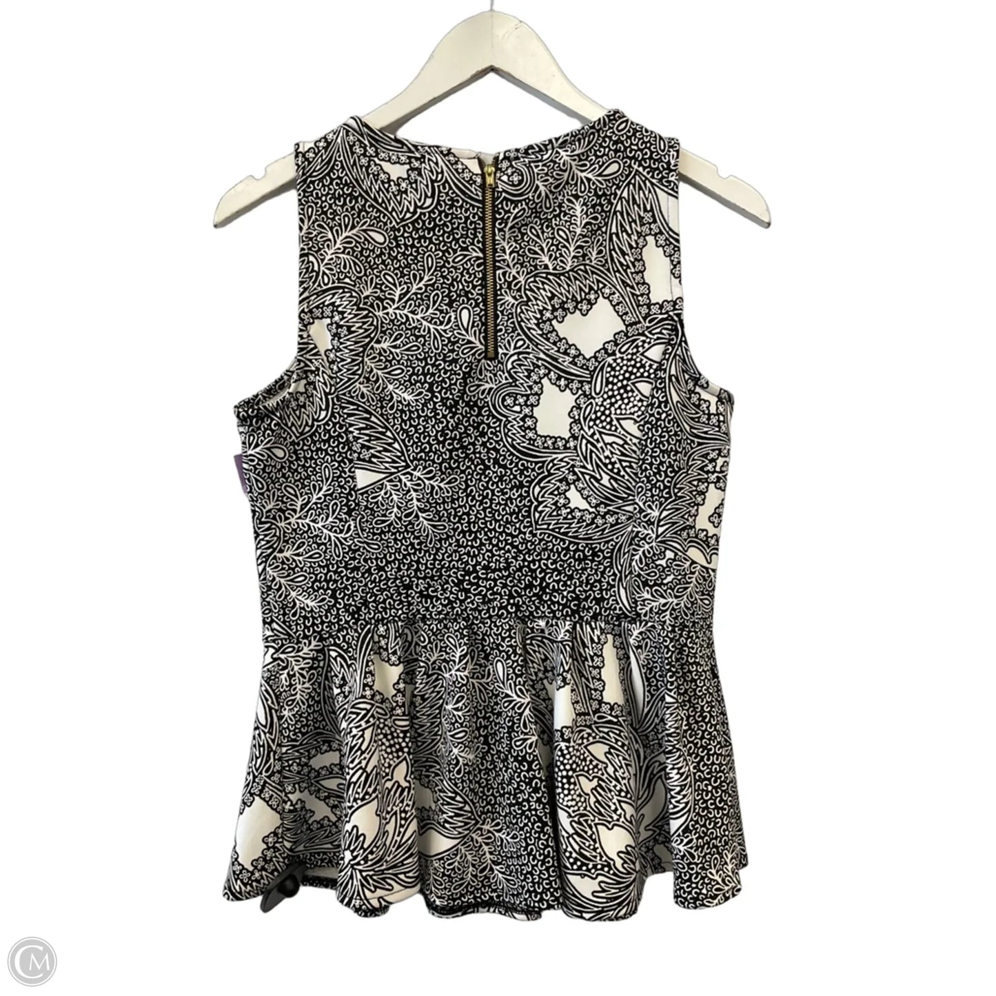 Top Sleeveless By Worthington In Black & White, Size: M