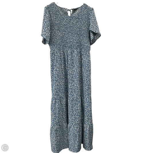 Dress Casual Maxi By Clothes Mentor In Blue & White, Size: Xxl