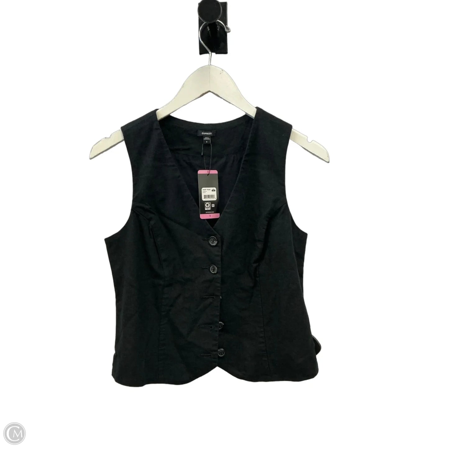 Vest Other By Express In Black, Size: S