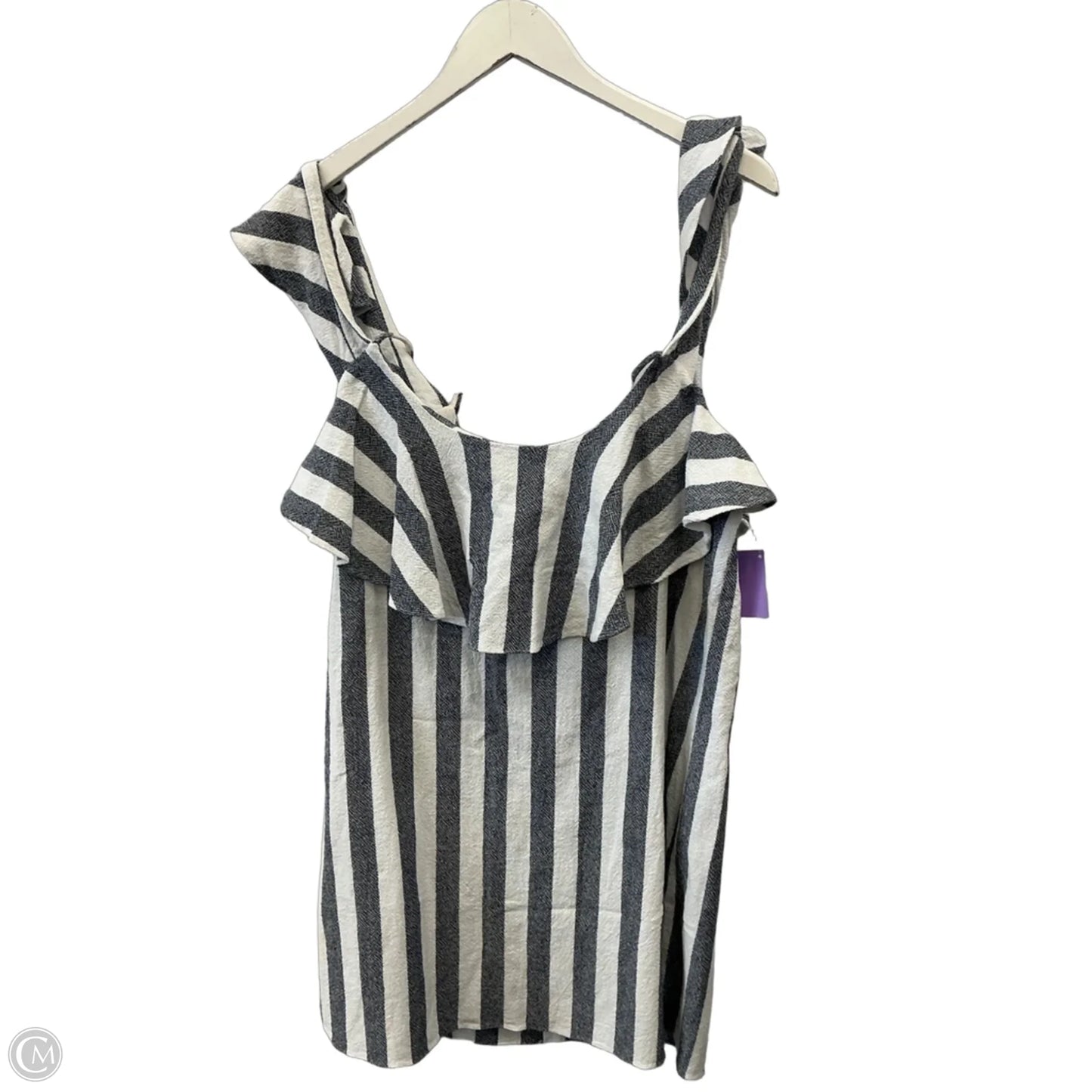 Top Short Sleeve Designer By Misa In Blue & White, Size: L