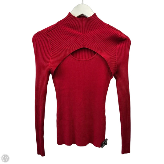 Top Long Sleeve By White House Black Market In Red, Size: Xs