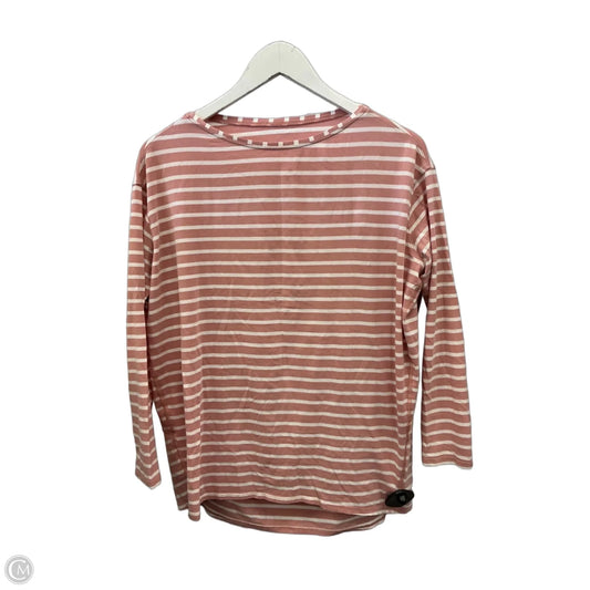 Athletic Top Long Sleeve Crewneck By Lululemon In Pink & White, Size: M