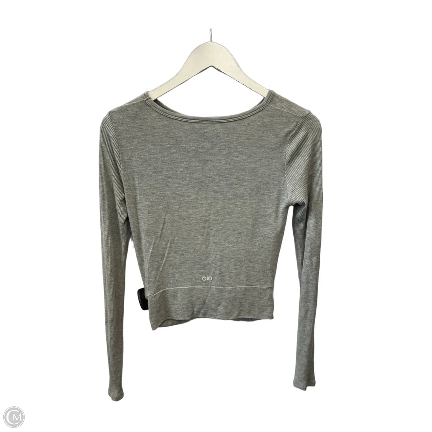 Top Long Sleeve By Alo In Grey, Size: M