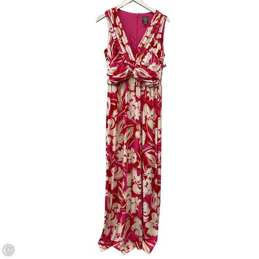 Dress Casual Maxi By Vince Camuto In Pink & Red, Size: M