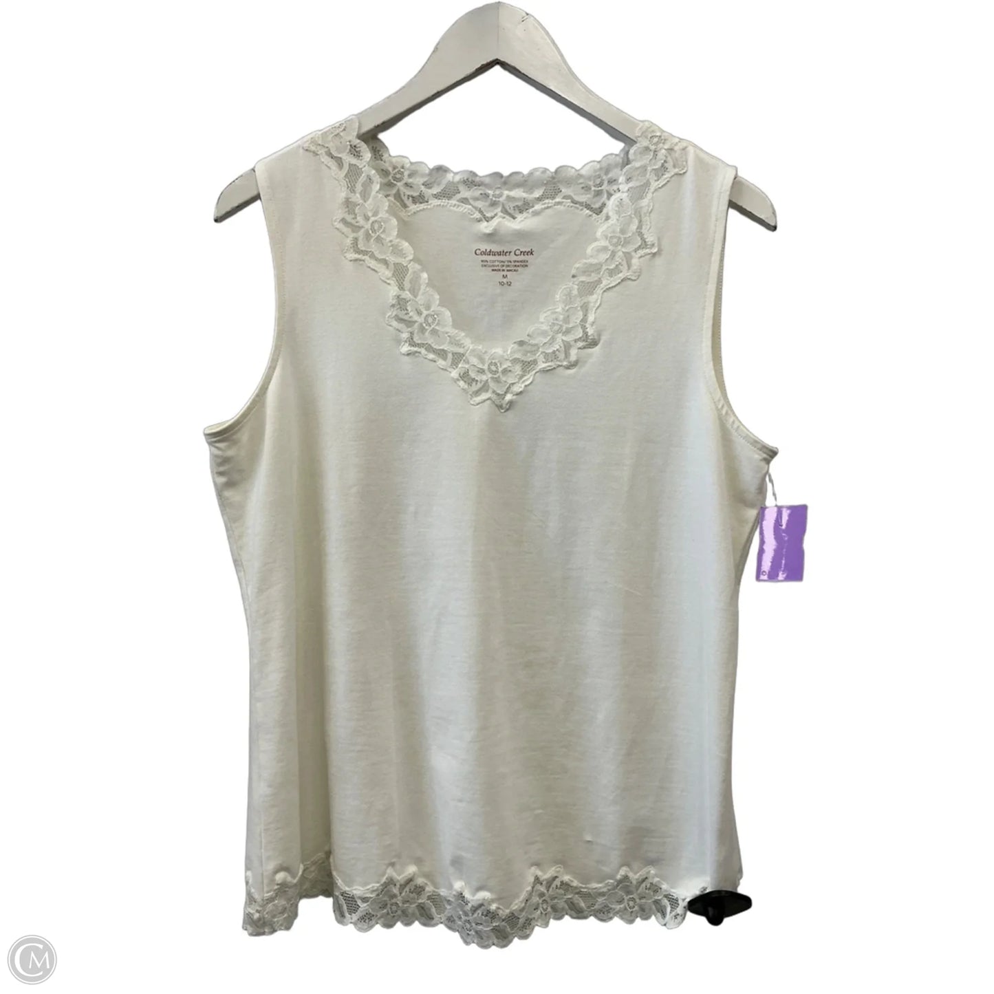 Top Sleeveless By Coldwater Creek In White, Size: M